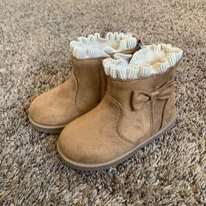 Wonder Nation Shearling Chestnut Sherpa lined Ankle Boots Toddler Girl Sz.6